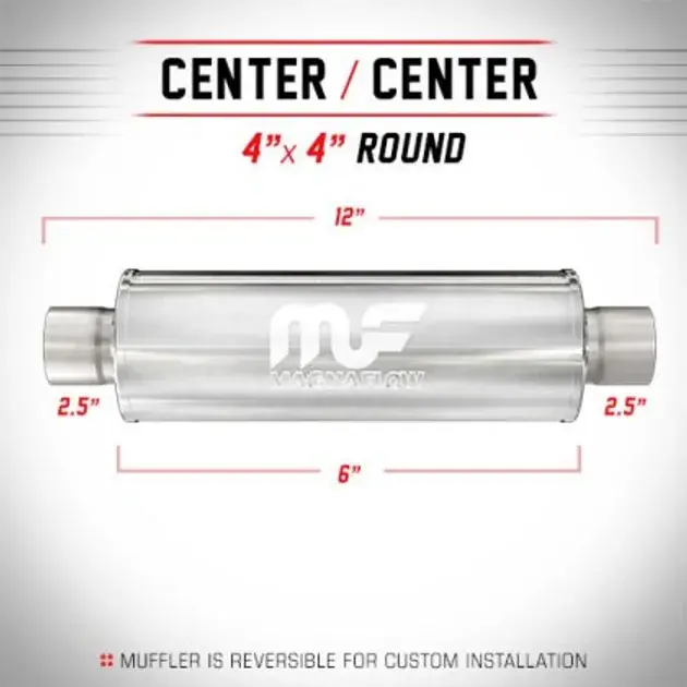 Handmade MagnaFlow Muffler Race 4x4x6 2.50inch 430ss