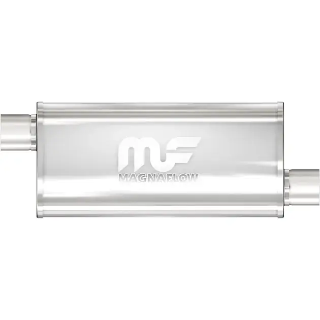 Crafted Magnaflow SS Straight-Through Muffler 3in. Offset/Offset 5x24x8 Body - 14261