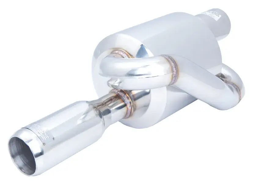 XForce 2.5" Twin Loop Round Muffler 3" OD Tip Brand New
