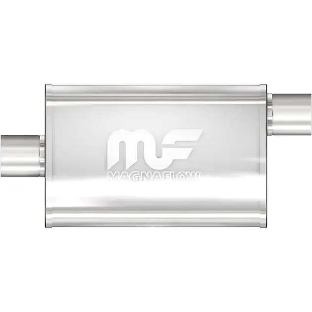 Clearance Magnaflow SS Straight-Through Muffler 2.5in. Offset/Center 4x14x9 Body - 14326