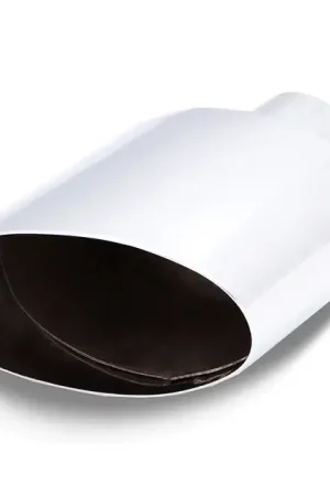 Budget XForce 2.5" Inlet Oval (3"X5.5") Double Angle Cut Single Wall RHS Stainless Steel Tip