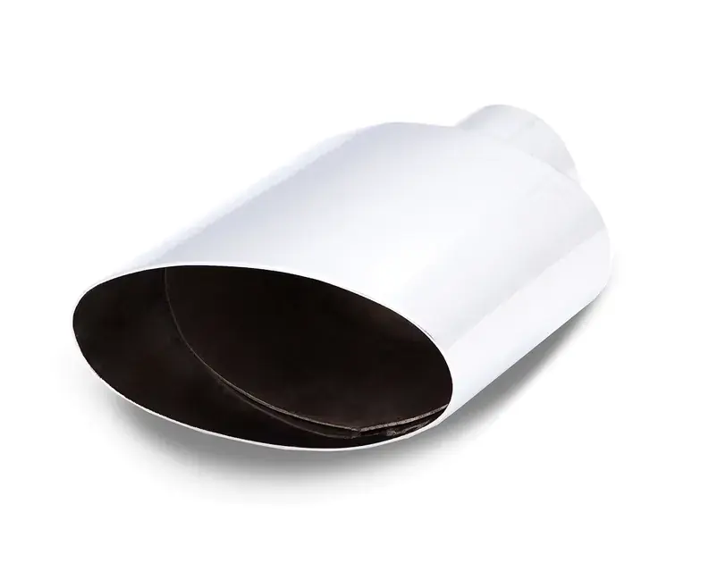 Budget XForce 2.5" Inlet Oval (3"X5.5") Double Angle Cut Single Wall RHS Stainless Steel Tip