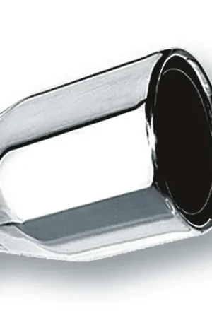 Place Order Borla 2.5in Inlet 4in Single Round Rolled Edge Outlet x 8in Long Weld On Exhaust Tip